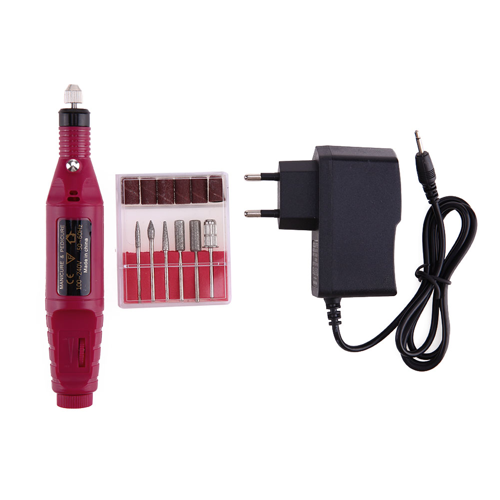 Máquina de molienda eléctrica Profesional Archivo de uñas eléctricas Conjunto de seis molinetes Profesor de uñas de lápiz eléctrico para herramientas de cuidado de pies